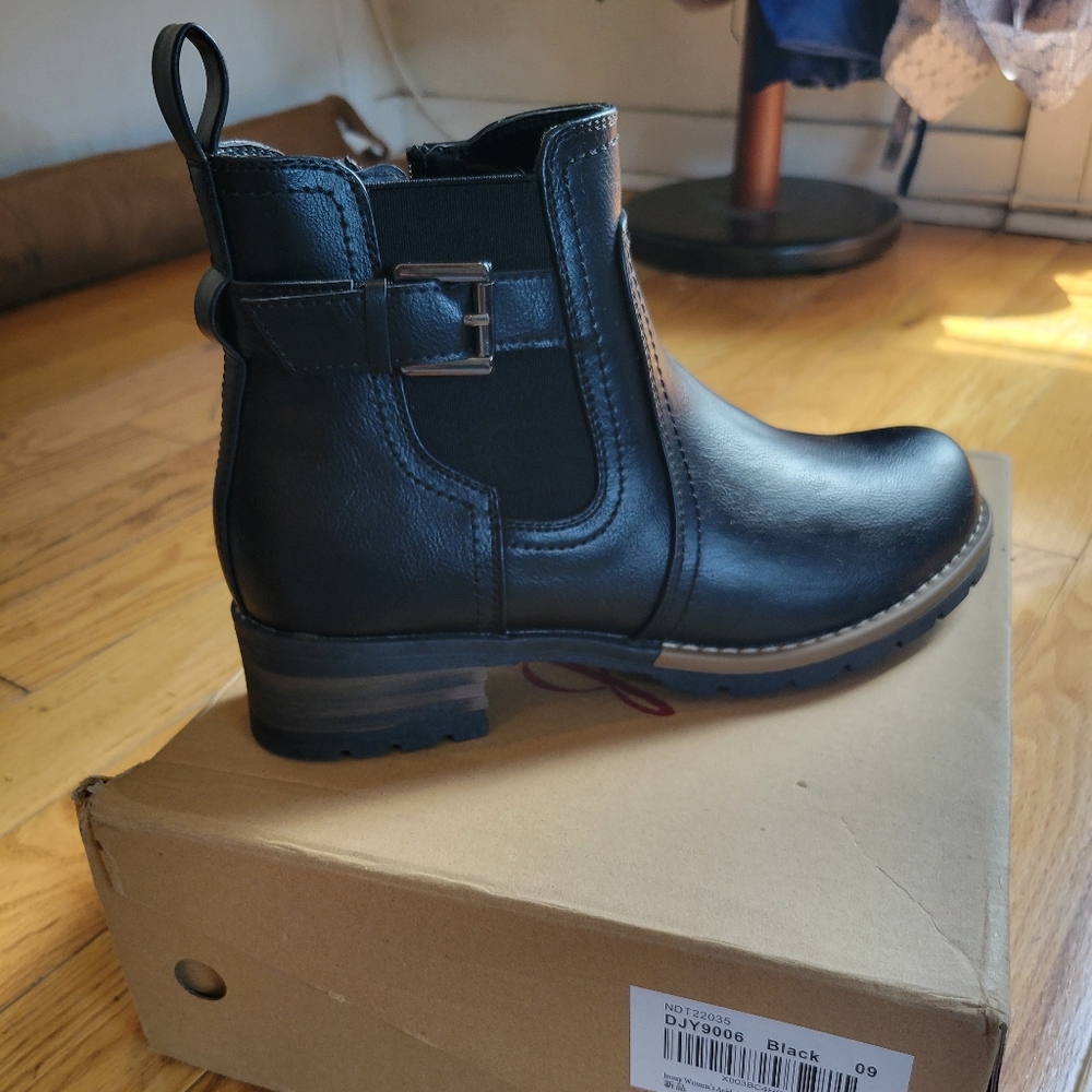 Black Leather Ankle Boots